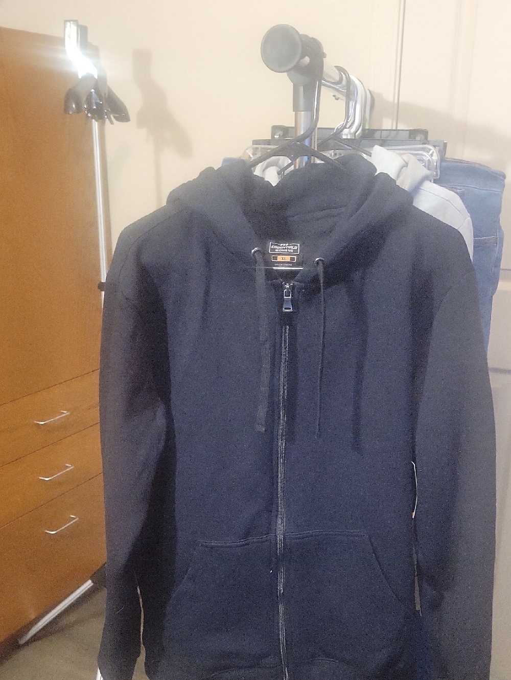 Essentials Men's Black Full-Zip Hoodie